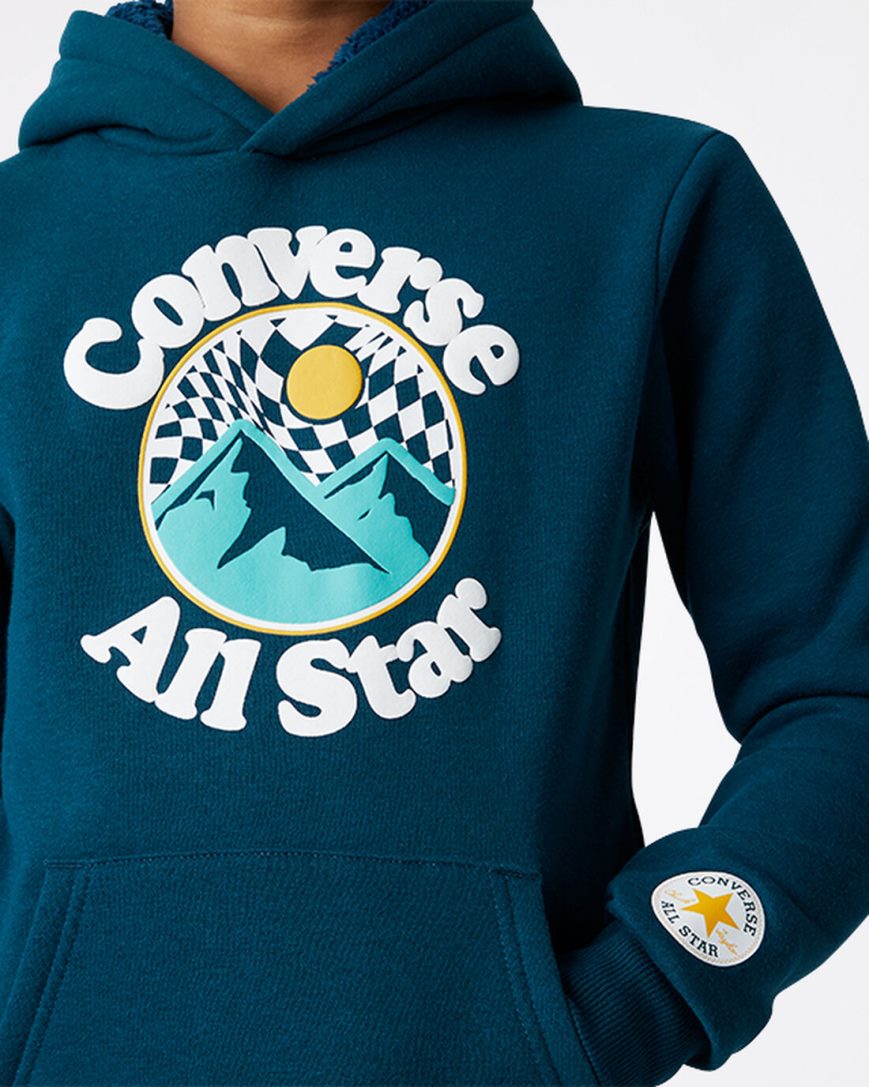 Hanorac Cu Gluga Baieti Converse Into The Wild Fleece Pullover Albastri | RO JXFUA784